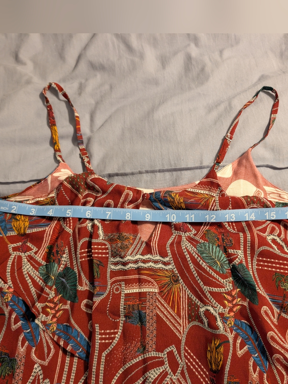 Farm Rio for Anthropologie Toucan Tropical Cropped Cami Tank Viscose Small - Picture 7 of 11